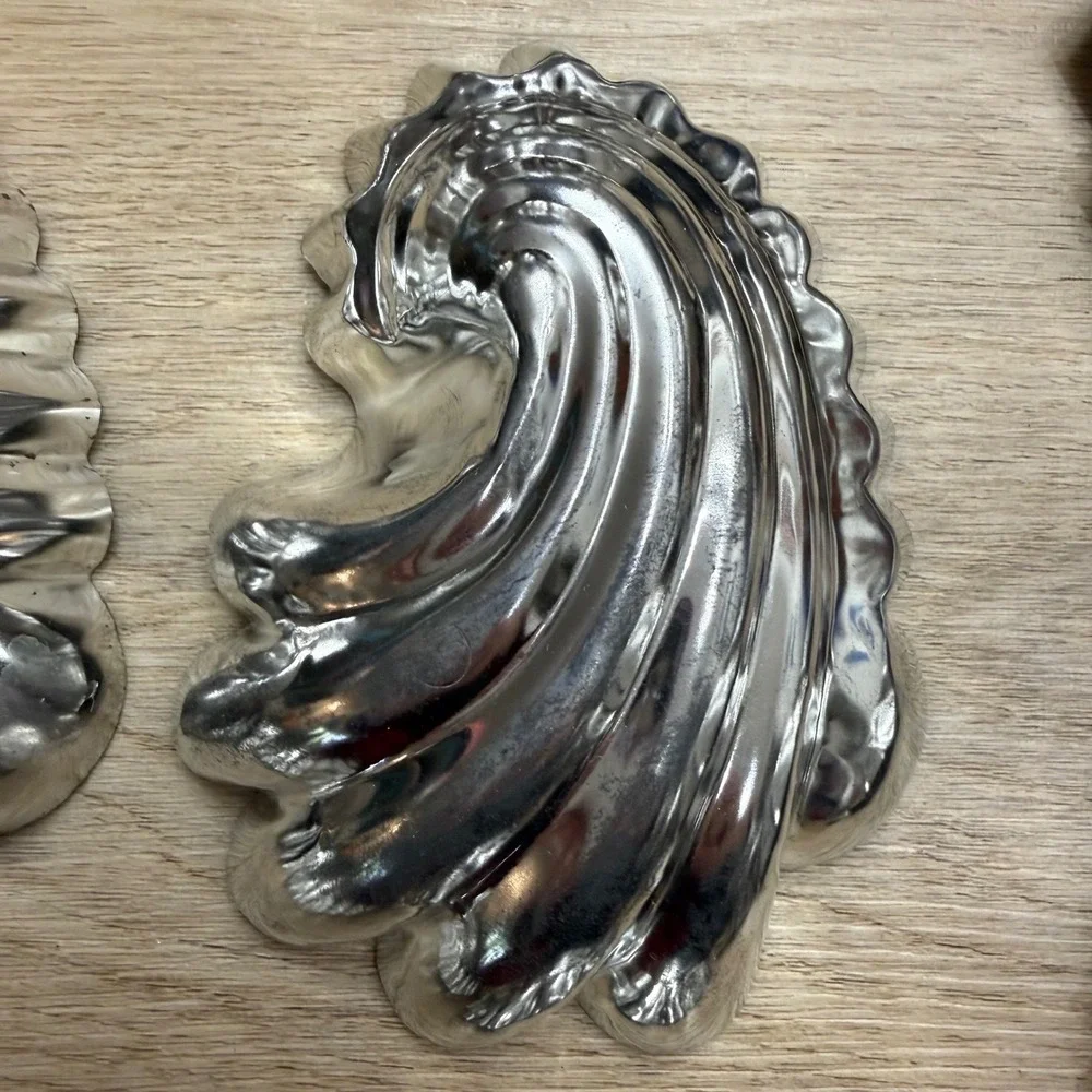 Vintage Bundt Jello Pastry‎ Molds Set 10 Fluted Flower Snowflake Shell Steel